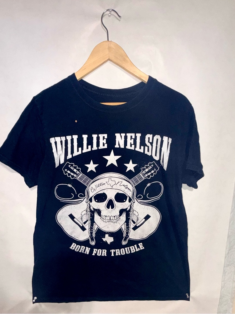 Willie Nelson "Born for Trouble" Black Graphic Tee
